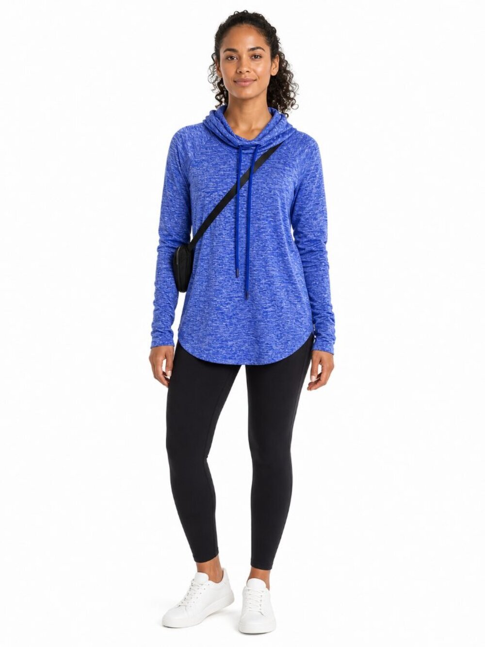 Athleta Uptempo Space Dye Hoodie Hiking Trail Blue Size S